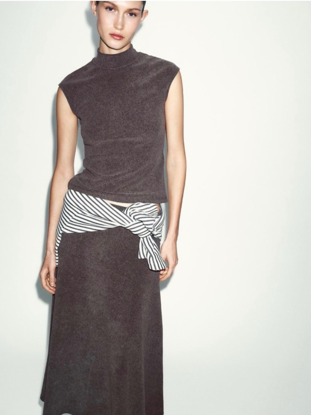 Zara Brown Vigore Soft Cape Skirt - Picture 3 of 5